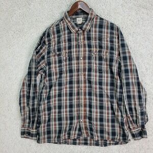 BKE Buckle Shirt Men's XL Brown Plaid Western Pearl Snap Long Sleeve Contour EUC